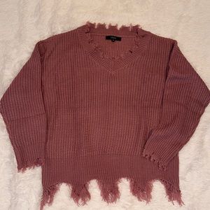 Excellent condition dusty pink distressed sweater